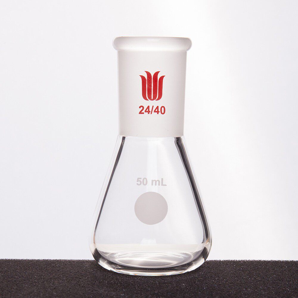 欣维尔-玻璃 F662450 50ml具磨口三角瓶磨口24/40 F664125 125ml具磨口三角瓶  磨口24/40
