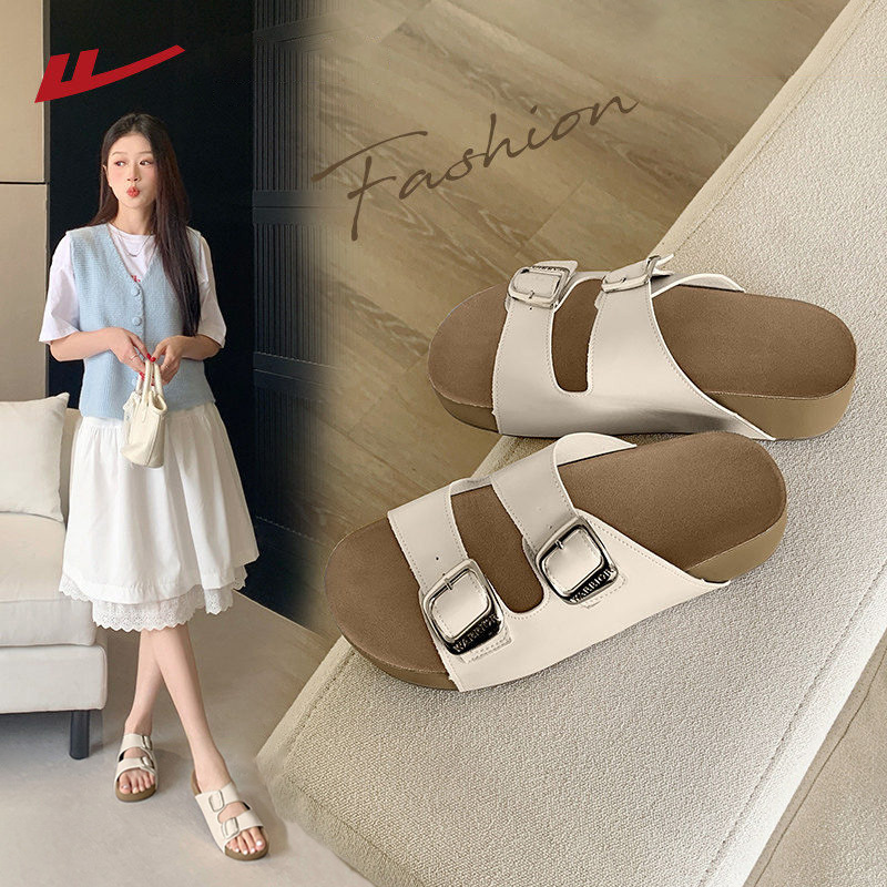 Pull-Back Thick-Soled Slippers for Women, Suitable for Outdoor Wear in Summer 2026, New Soft-Soled Beach Sandals, Women's Birkenstock-Style Slippers