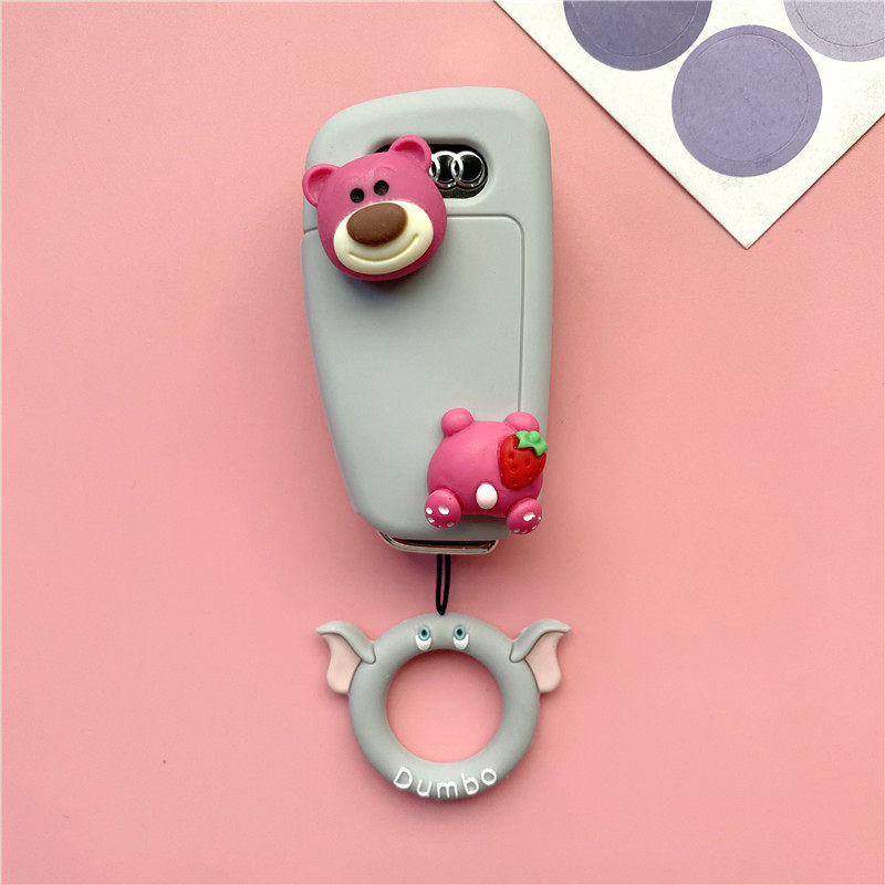 Suitable for Audi a3 key set a5 shell q5L female q3 bag a4l silicone a1 buckle a6l cute q2l cartoon new
