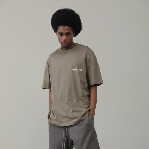 Essentials SS22 флокированный уличный пуловер с круглым вырезом и принтом, модная американская брендовая футболка с короткими рукавами для пары