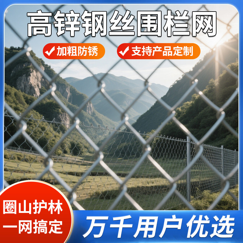 防锈镀锌铁丝网钢丝网户外围护栏网家用养殖牛羊拦鸡网菜园勾花网