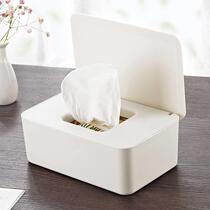 Household desktop wet tissue box living room coffee table wet wipes storage box dustproof with lid sealed napkin box paper box