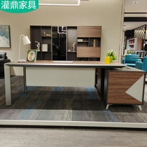 Xiamen office furniture boss table Steel wood manager big desk Modern supervisor desk Simple director desk new spot