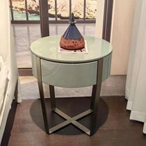 Italian simple bedside table designer bedroom storage cabinet Nordic light luxury bedside drawer cabinet painted storage cabinet