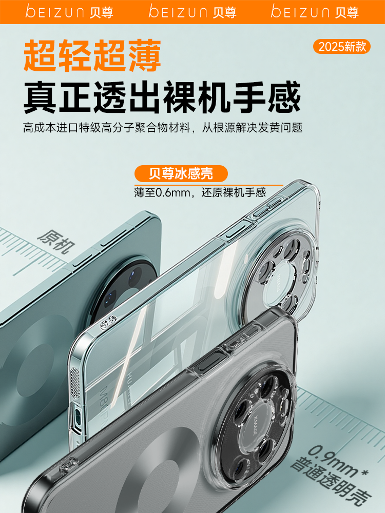 [Imported from Germany] Beizun Is Suitable for Huawei Mate80Promax Phone Case, Mate70Pro+ New Protective Case, Mate60 Ultra-Thin Transparent Case, Tpu Lens Protection Silicone High-Grade Soft+