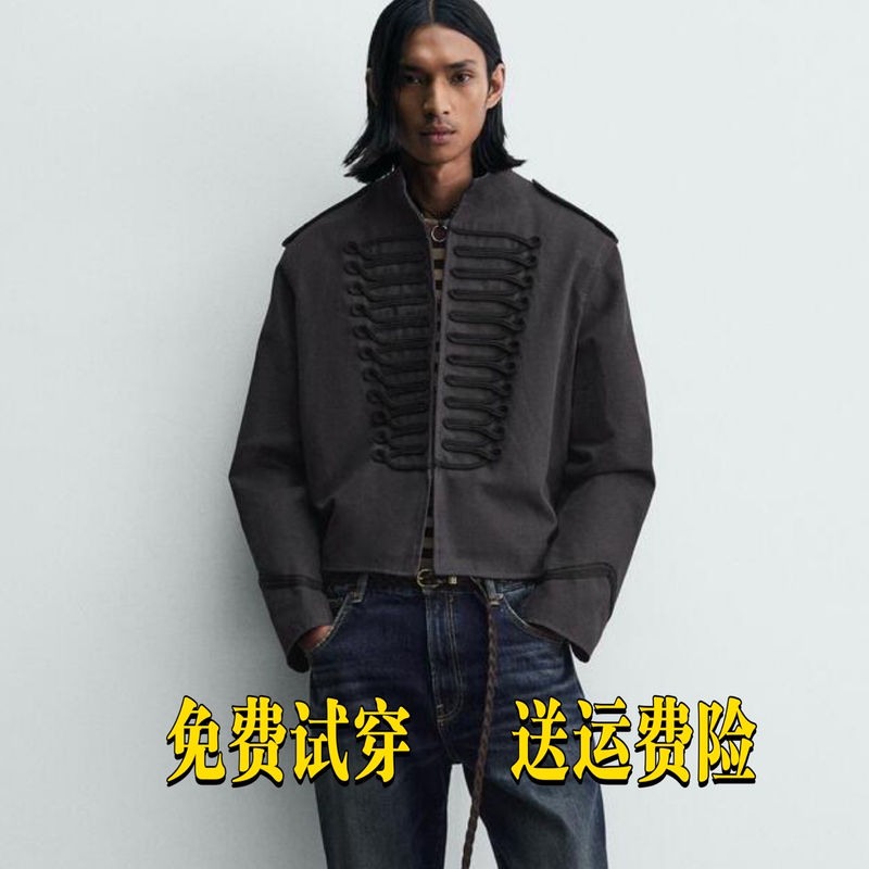 Za Discount 2026 Summer New Men's Clothing Color-Block Knot Decorated Short Jacket 0706406 807 Za Discount 2026 Summer New Men's Clothing Color-Block Knot Decorated Short Jacket 0706406 807