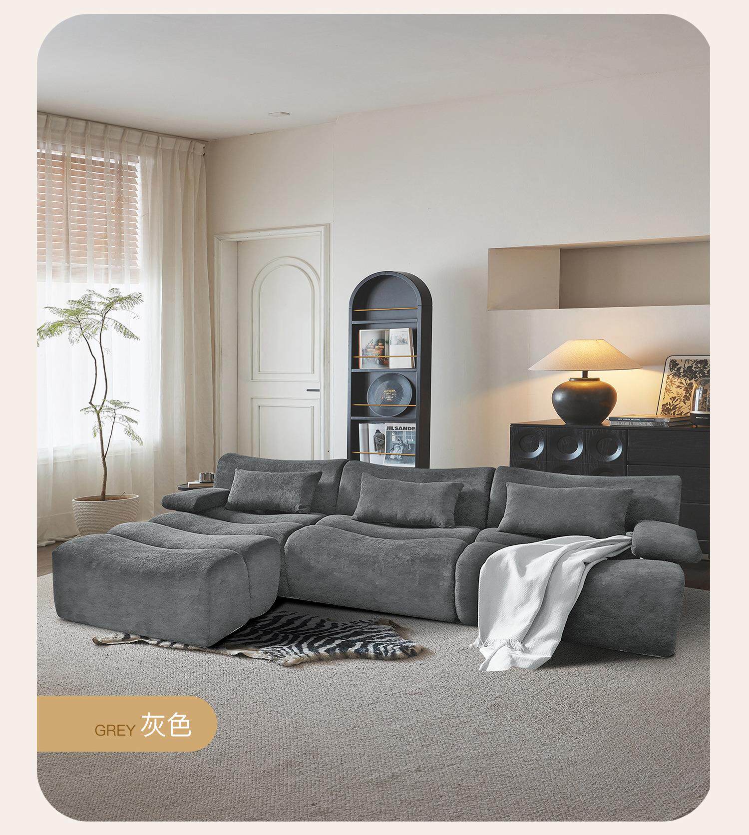 Функциональные диван 意大利竹节压缩沙发客厅小户型布艺意式直排外贸跨境卷包沙发