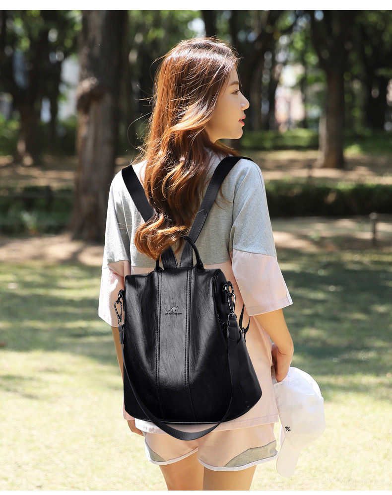 рюкзак anti-theft leather backpack women vintage shoulder bag ladie OTHER