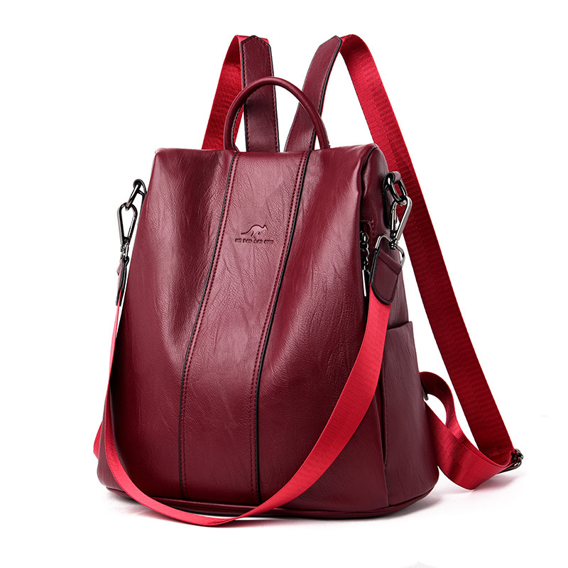 рюкзак anti-theft leather backpack women vintage shoulder bag ladie OTHER
