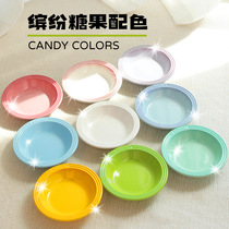 Cool color plate Nordic style ceramic bowl multi-color optional pet bowl embedded water bowl cat and dog food bowl pet supplies