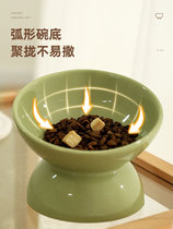 Cat bowl ceramic cat food bowl cat food bowl dish water feeding slanted rice bowl feeding bowl cervical vertebra protection pet cat supplies