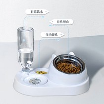 猫碗双碗自动饮水狗碗狗盆食盆泰迪饭盆宠物喝水狗狗陶瓷猫咪用品