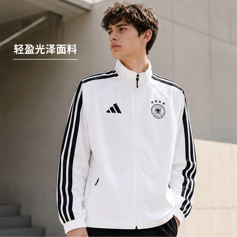 Adidas Jacket Men's 26 Summer New Model German Team Football Off-Field Sportswear Casual Stand-Up Collar Jacket