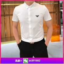 (Deposit) Season pure cotton trendy short-sleeved shirts casual shirts fashionable half-sleeved round neck soft loose versatile tops