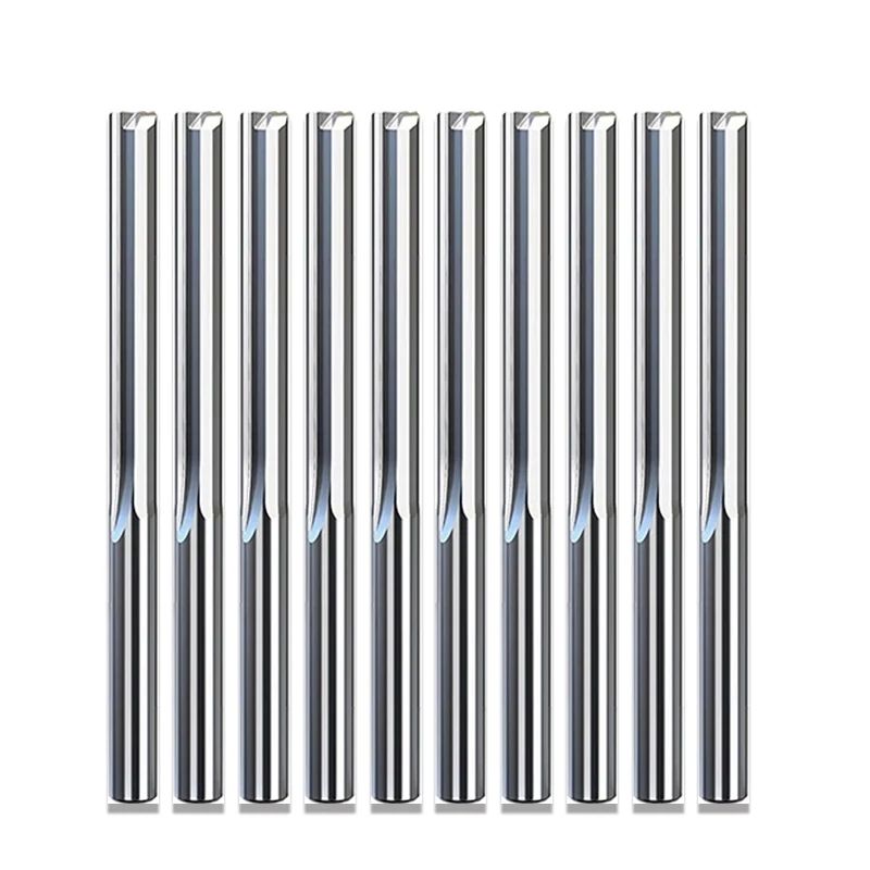10pcs 3175m m 4mm 6mm 6mm 8mm 8mm Two Flutes Straight Slot Bit Wood -