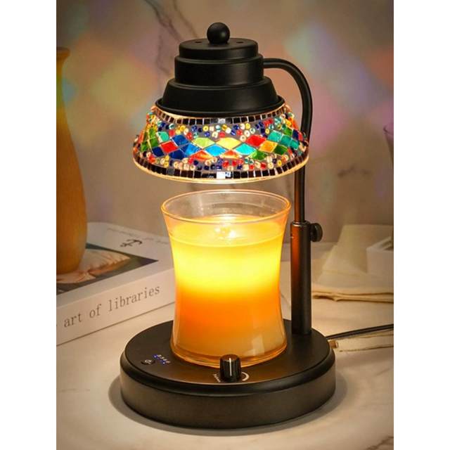 Melting wax lamp, fireless color melting bedroom decoration fragrance table lamp, can be raised and lowered, timed dimming, heating aromatherapy candle lamp