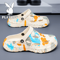 Mens Croc Shoes for Summer Deodorant Hollow Soft Sole Anti-Slip Toe-Toe Beach Slippers