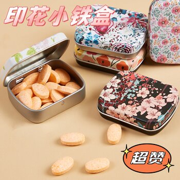Mini Flip-Top Candy Box, Chewing Gum Portable Small Metal Box, USB Flash Drive, Earphone Metal Storage Box, Pill Box