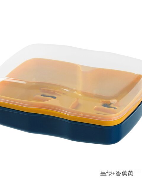 Soap Box, Two-In-One, with Drainage, Double Compartment, with Lid, Soap Box for Student Dormitory, Double Compartment, Portable, for Bathroom