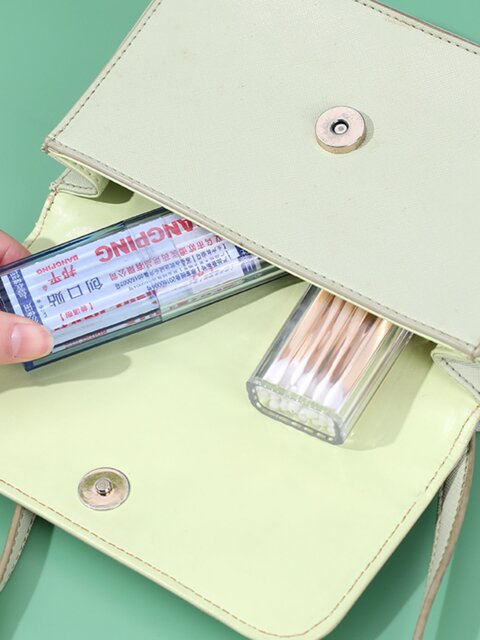 Portable Small Band-Aid, Cotton Swab Stick, Jewelry Storage Box, Lip Brush, Dental Floss, Band-Aid, Earring, Medicine Box