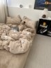 Winter Retro Style Cute Dog Thickened Milk Velvet Bed Sheet Four-Piece Set Warm Duvet Cover Coral Velvet Three-Piece Set