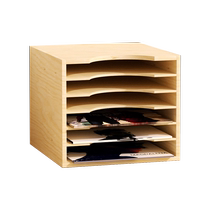 Vinyl record solid wood storage rack 12-inch LP record storage box CD storage box desktop magazine file storage rack