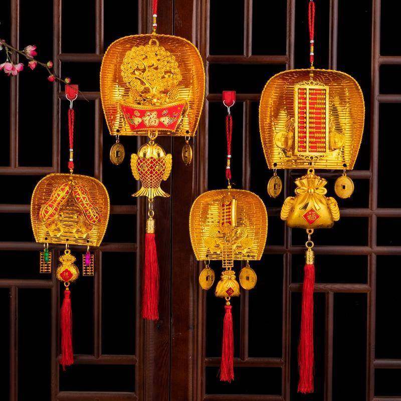 Sweep the dustpan pendant moving into the home Ritual Supplies Suit to the door on the door Hanging Decoration Indoor Small Hangover Gold Bucket-Taobao