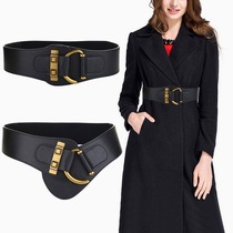 Elastic waistband for women versatile belt leather belt for women decorative coat sweater leather wide belt for women