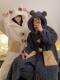 Vockoo Couple's Princess-Style Pajamas for Women, Autumn and Winter Thickened Coral Fleece Men's Bathrobe, Bear Loungewear