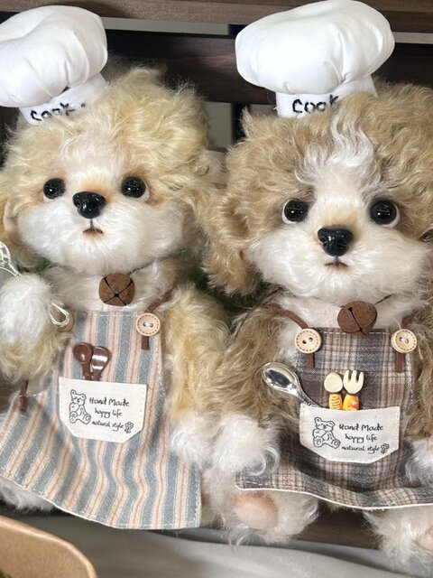 Vockoo High-End Doll Chef Puppy Handmade Jointed Doll Imported Mohair Birthday Christmas New Year Gift