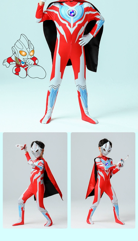 Halloween Cerodiga Objede Ultraman Galaxy Jumpsuit Nam Nữ Trẻ Em COS Hiệu Suất Quần Áo Mùa Thu