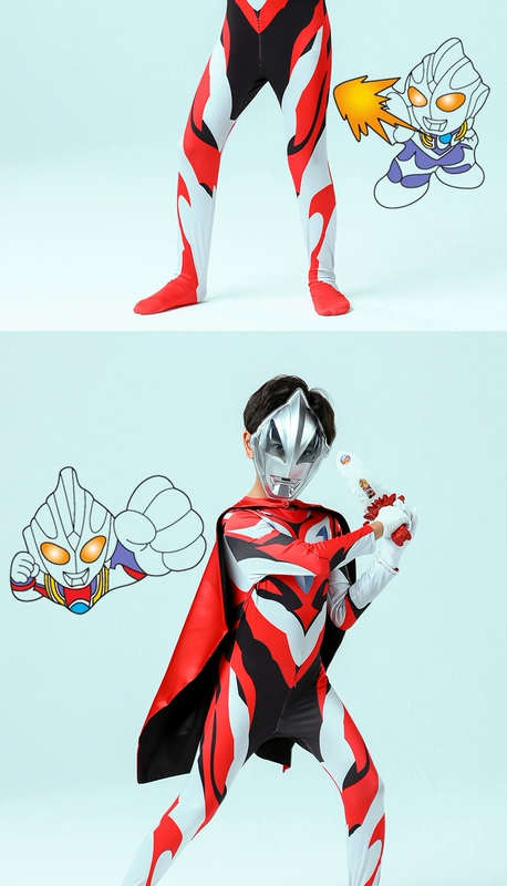 Halloween Cerodiga Objede Ultraman Galaxy Jumpsuit Nam Nữ Trẻ Em COS Hiệu Suất Quần Áo Mùa Thu