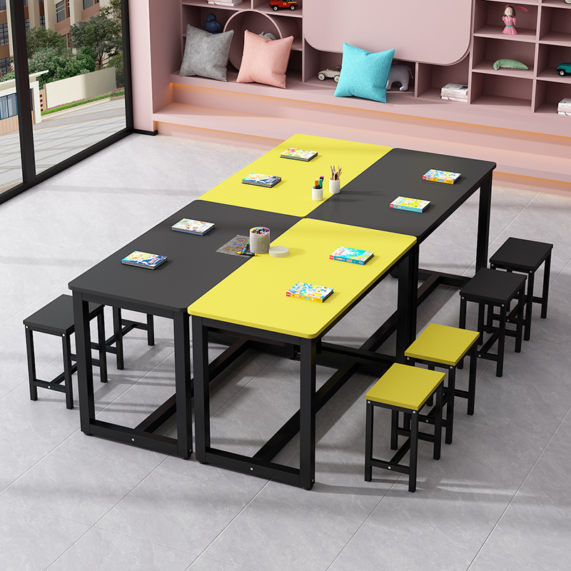 Elementary School Students Painting Fine Arts Desk Calligraphy Study Training Desk School Tutoring Remedial Class Double Room Classroom Chairs-Taobao