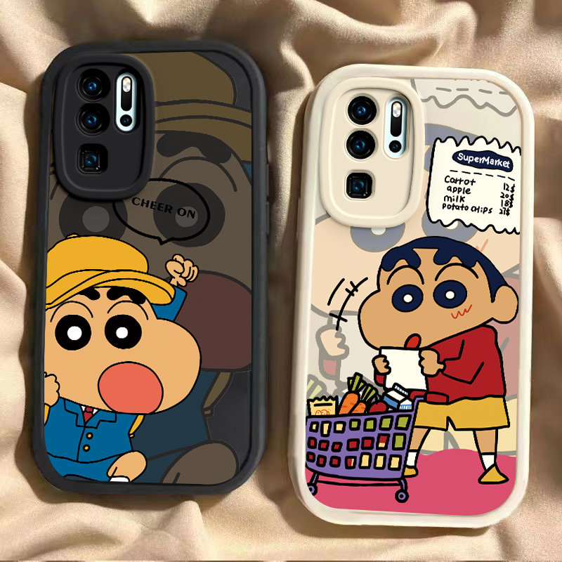 Suitable for Huawei P30Pro Mobile Phone Case, Huawei P20 Case, Ele-Al00 Mobile Phone Case, New Vog-Al00 Protective Cover, Internet Celebrity Anti-Fall Soft Silicone Case, Men's and Women's Crayon Shin-Chan