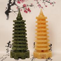 qeedns Wenchang Tower ornaments natural jade 13 ninth floor 9 thirteenth floor room study office desk beige jade pendant