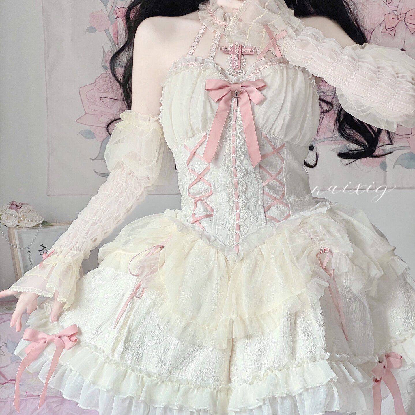 七月樱【十字姬】洛丽塔连衣裙,轻花嫁doll感视觉盛宴_lolita洛丽塔_淘宝游戏网