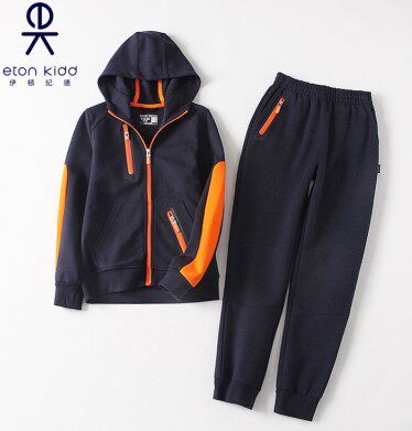 Eaton Guild Tibetan green orange red air layer cotton wool cloth Anti-fit pull-chain sports suit 17Y051