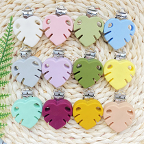 3PCS Baby Pacifier Clips Silicone Baby Leaves Holder Infant