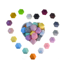 Mabochewing 10pcs 17mm Hexagon Chew Teething Bead Food Grade