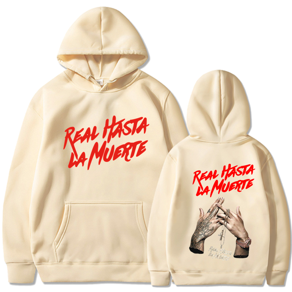 Футболка-худи с принтом Anuel Aa, длинная кофта, Real Hasta La Muert