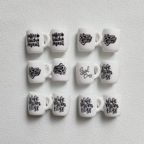 10pcs New Silicone Beads Focal Coffee Cup Teether Beads Food