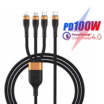 100W 5A 3 in 1 PD USB C Cable For iPhone 14 13 12 3 12 QC4 0 0