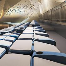 IEQ Electric Retractable Grandstand Seats Fully Automatic Folding Auditorium Space Secondary Utilization Large Theater Row Chairs