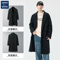 Черное шерстяное пальто