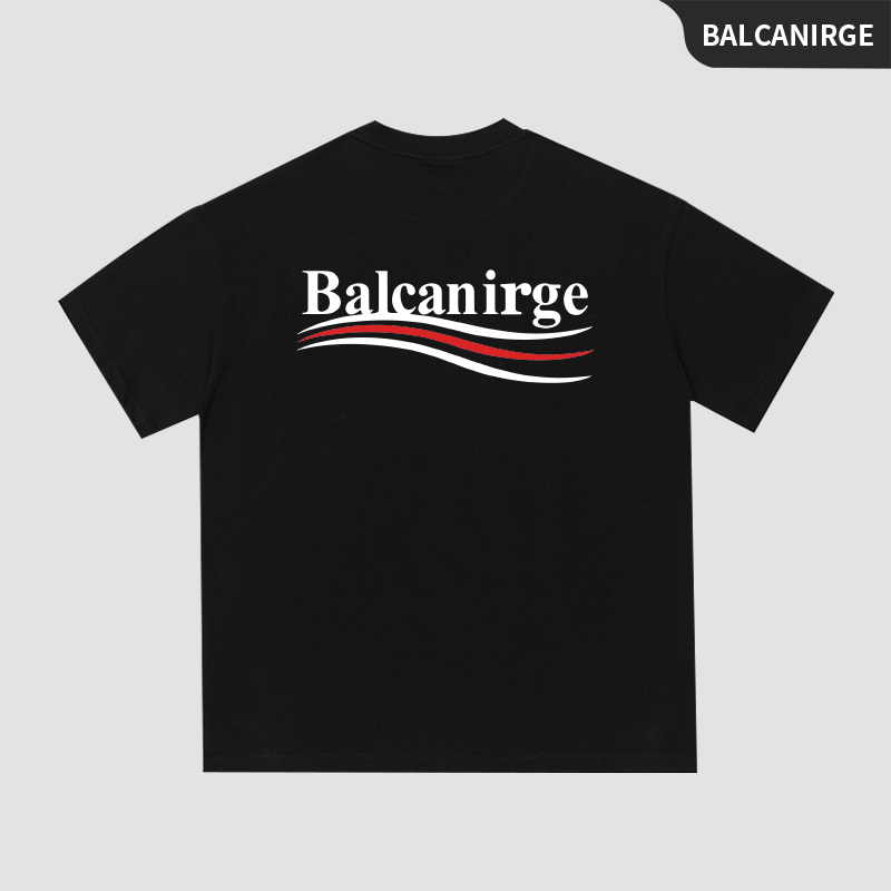 Balcanirge Official Short-Sleeved Men's Paris T-Shirt Women's Couple Outfit Summer Loose Cotton T-Shirt Oversize
