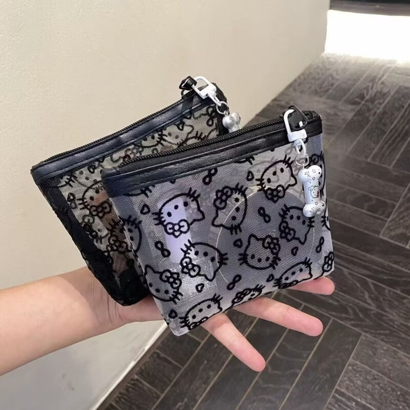 Transparent Mesh Makeup Bag, Portable Travel Makeup Bag, Practical Coin Purse, Earphone Bag Transparent Mesh Makeup Bag, Portable Travel Makeup Bag, Practical Coin Purse, Earphone Bag