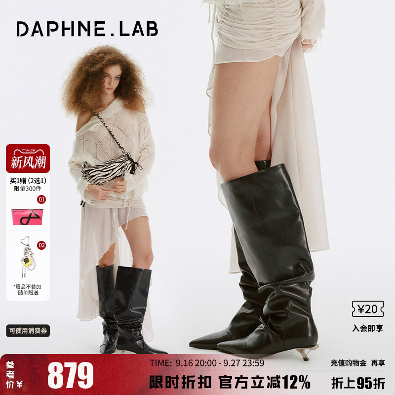 Daphnelab Sugar Cube Kitten Heel Pointed Toe Boots 2026 Autumn and Winter New Knee-High Long Boots Fashion Boots for Women Daphnelab Sugar Cube Kitten Heel Pointed Toe Boots 2026 Autumn and Winter New Knee-High Long Boots Fashion Boots for Women