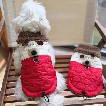 Warm velvet chest and back autumn and winter outdoor dog clothes