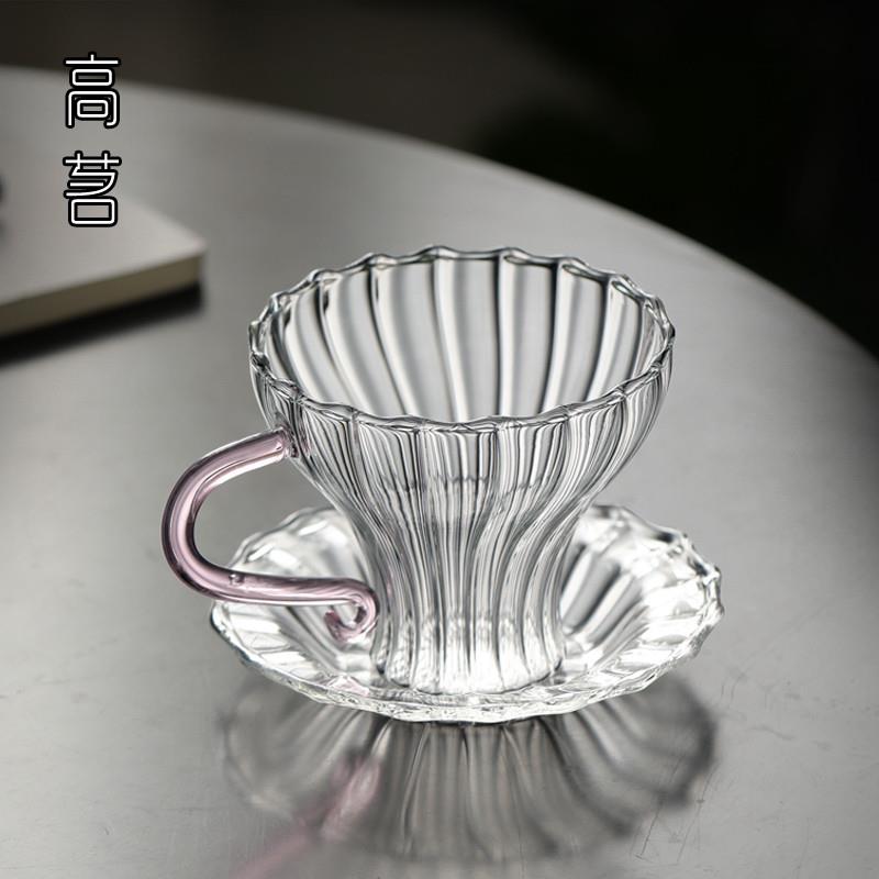 Glass small tea cup with lady's wine tasting cup single utility-tea Pu-erh tea cup with cup cushion coffee cup bucket hat-Taobao