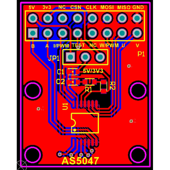 AS5047P 자기 인코더는 SPIABZ 드라이버 소스 코드 STM32 개발을 지원합니다.